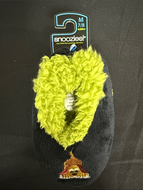 snoozies! Other - Snoozies! Toddler Black Slippers with Lime Green Faux-Fur Lining